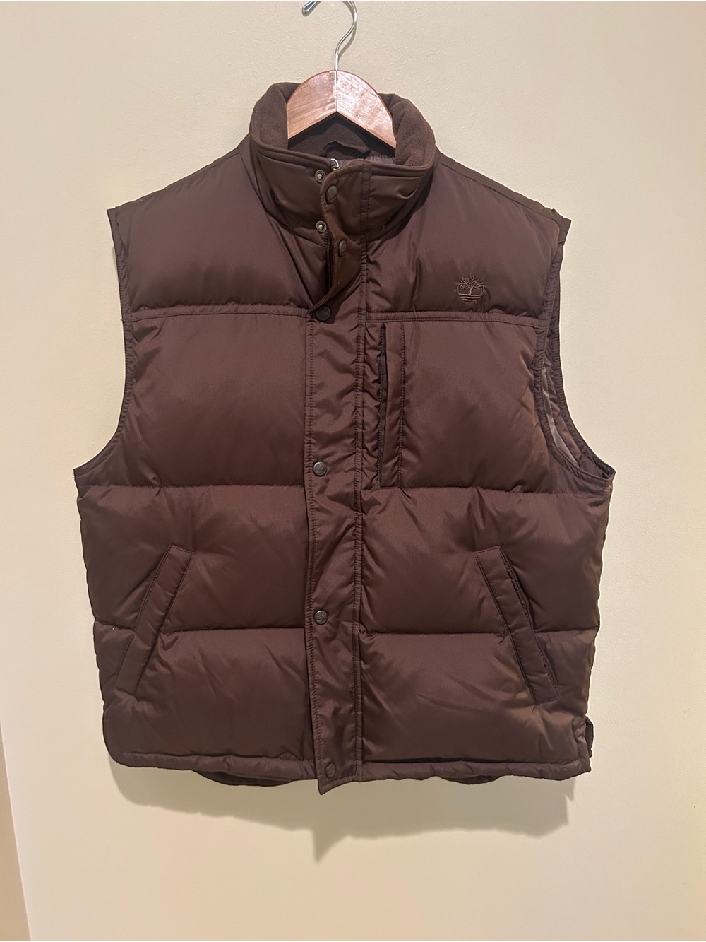 Timberland Men's Brown Puffer Vest - Quilted Down Vest Like New Size M